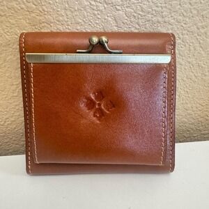 Patricia Nash Reiti Bifold leather wallet/coin Purse brown vintage embossed